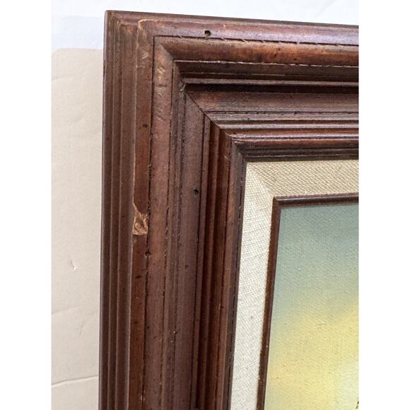 Vintage C. Cushman Original Oil Painting Signed Tree Boat Lake Landscape - Picture 8 of 16